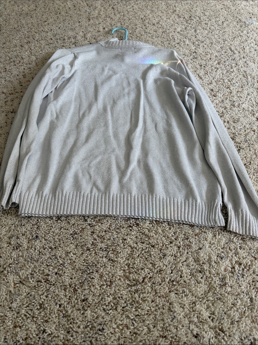 Quacker Factory Silver Ribbed Mock Neck Sweater - Picture 3 of 7